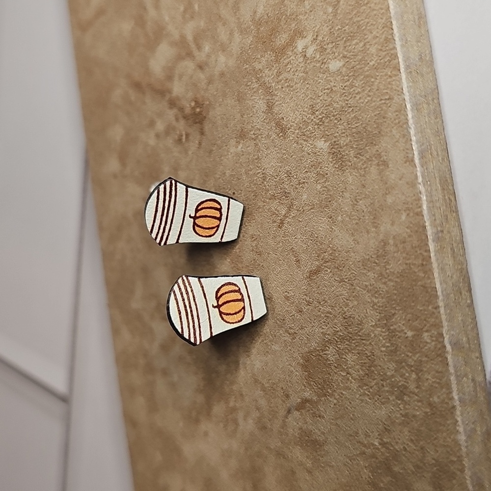 Pumpkin Coffee Cup Earrings